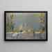 Jungen beim Baden an einer Mauer am Ufer eines Sees - Ernst Schiess — gerahmtes Bild an der Wand