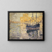 Hafen mit Segelboot - Ernst Schiess — gerahmtes Bild an der Wand