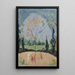 Baum im Herbst mit San Salvatore - Ernst Schiess — gerahmtes Bild an der Wand