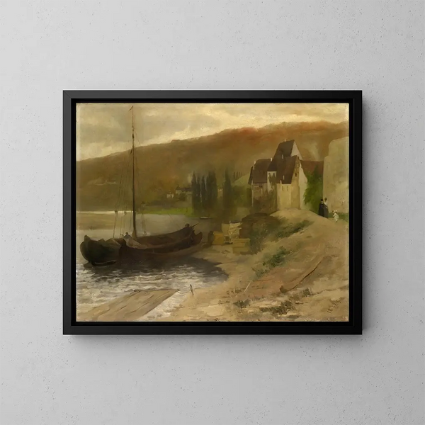 Landschaft am Mainufer - Ernst Schiess — gerahmtes Bild an der Wand