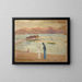 Junge Matrose, kleine Boote und Meeresarm - Ernst Schiess — gerahmtes Bild an der Wand
