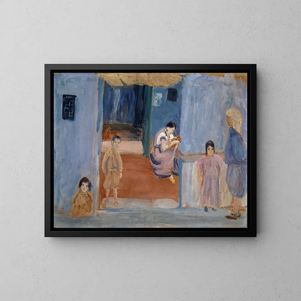 Natifs devant leur habitation - Ernst Schiess — gerahmtes Bild an der Wand