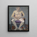 Nu su una sedia imbottita - Ernst Schiess — quadro incorniciato alla parete
