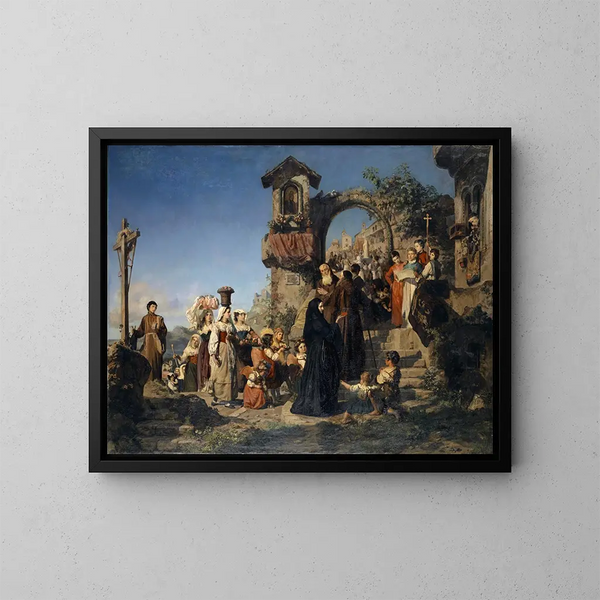 La fête de Sainte Marie dans les montagnes sabines - Ernst Stückelberg — quadro incorniciato alla parete