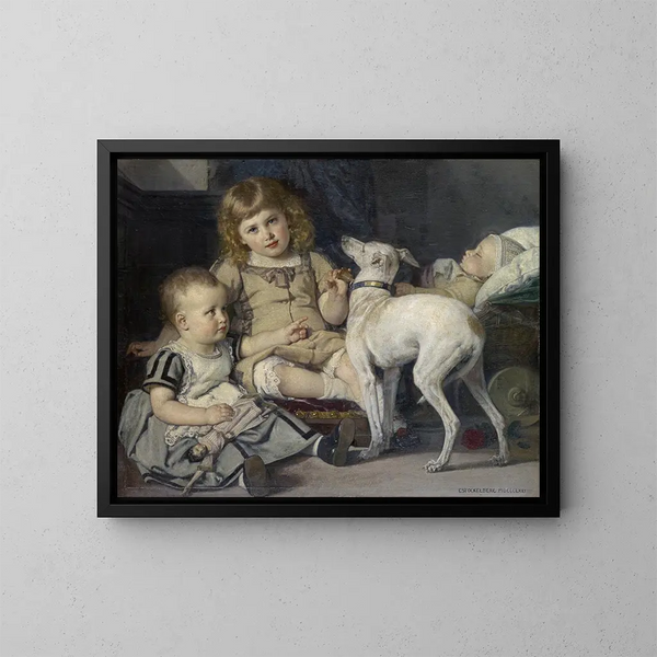 I figli dell'artista - Ernst Stückelberg — quadro incorniciato alla parete
