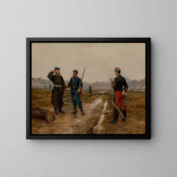 Durch die Linien - Etienne-Prosper Berne-Bellecour — gerahmtes Bild an der Wand