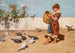 Füttern der Tauben - Ettore De Maria Bergler — Ansicht des Kunstwerks