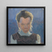 Studie eines Mädchenskopfes vor blauem Hintergrund - Frida Konstantin — gerahmtes Bild an der Wand