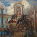 Study for The Apotheosis of the Pennsylvania House of Representatives at the Pennsylvania State Capitol in Harrisburg - Edwin Austin Abbey — displayed in an interior