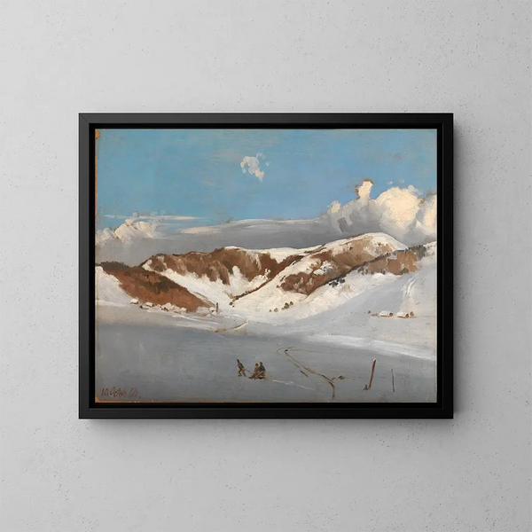 Das Herzogenhorn im frischen Schnee - Eugen Bracht — gerahmtes Bild an der Wand