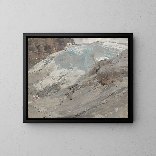 Das Gletscherbild vom Madatschferner am Ortler - Eugen Bracht — gerahmtes Bild an der Wand