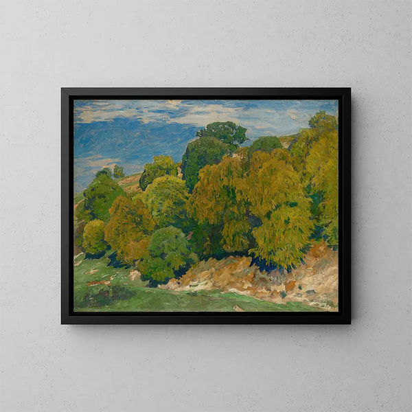 Pente avec des hêtres - Eugen Bracht — gerahmtes Bild an der Wand