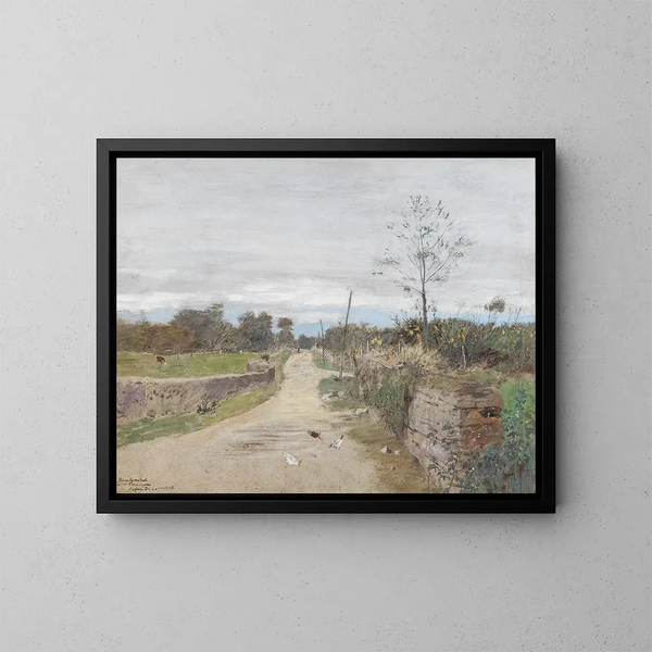 Eine Landstraße - Eugen Jettel — gerahmtes Bild an der Wand