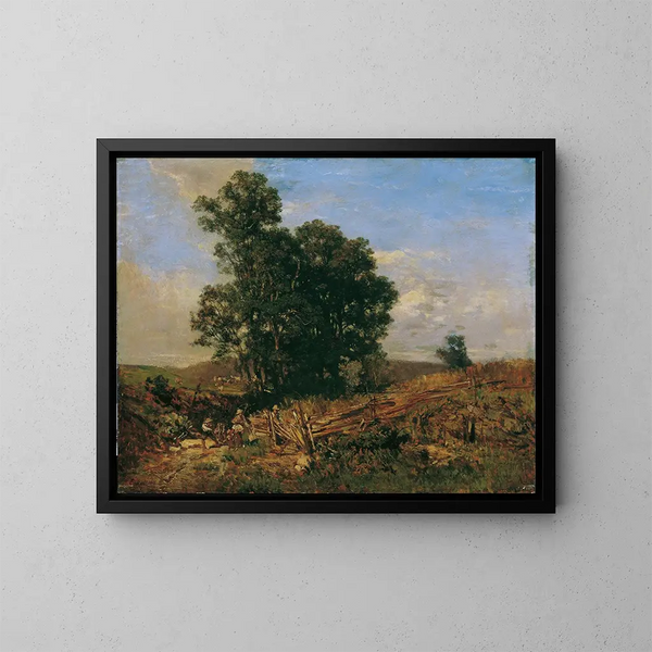 Baumgruppe am Wegesrand - Eugen Jettel — gerahmtes Bild an der Wand