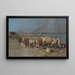 Herd of Sheep in the Evening - Eugen Jettel — framed artwork on a wall