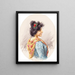 An Italian Beauty - Eugen von Blaas — framed artwork on a wall