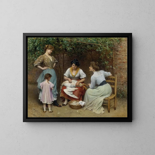 Plumer l'oie - Eugen von Blaas — gerahmtes Bild an der Wand
