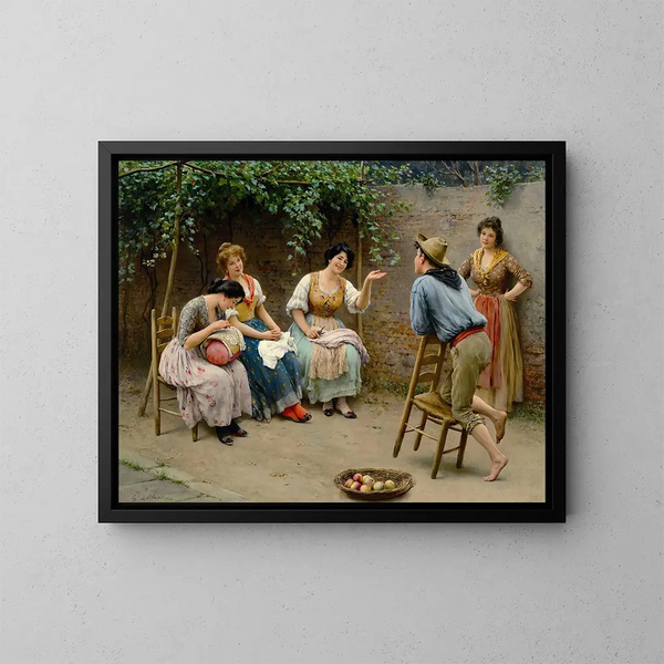 Plädoyer - Eugen von Blaas — gerahmtes Bild an der Wand