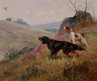 Eugene Petit - Landscape with Pointer and Setter.webp