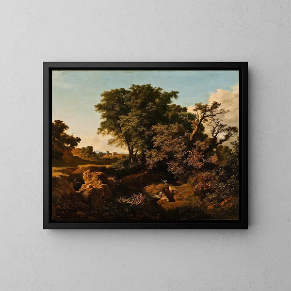 Italienisches Landschaftsgemälde - Eugenio Landesio — gerahmtes Bild an der Wand