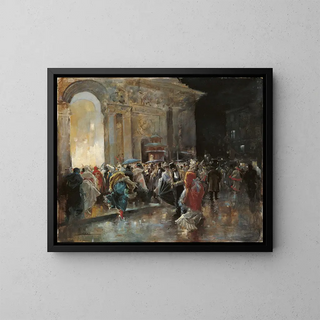 Eugenio Lucas Villamil - Arriving at the Theatre on the Night of a Masqued Ball.webp