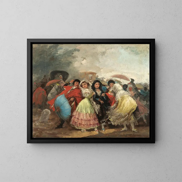 La douche de pluie - Eugenio Lucas Villamil — gerahmtes Bild an der Wand