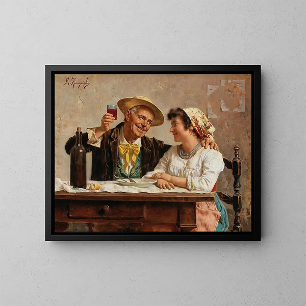 Eine gute Träne - Eugenio Zampighi — gerahmtes Bild an der Wand