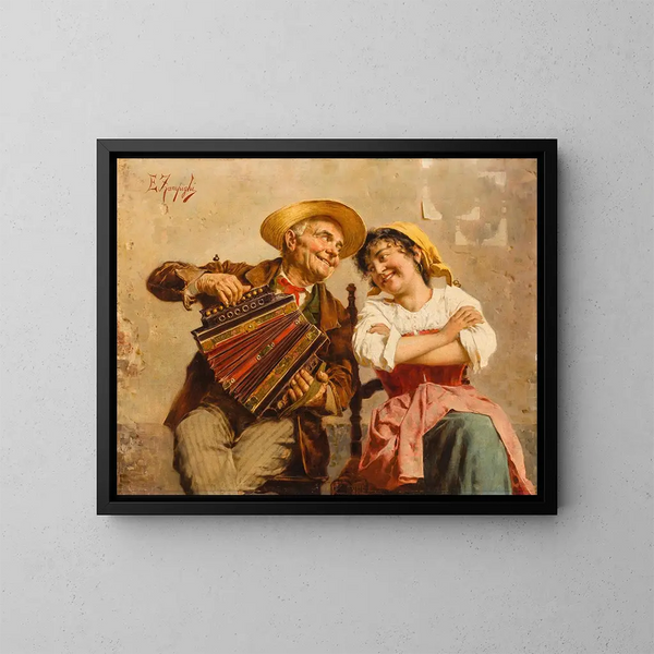 La sérénade - Eugenio Zampighi — gerahmtes Bild an der Wand