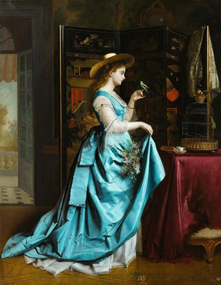 Eugne Accard - Young Lady With a Parrot.webp