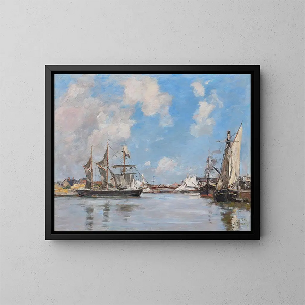 Deauville, der Mare Haute-Becken - Eugène Boudin — gerahmtes Bild an der Wand
