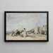 Dame in Weiß am Strand von Trouville - Eugène Boudin — gerahmtes Bild an der Wand