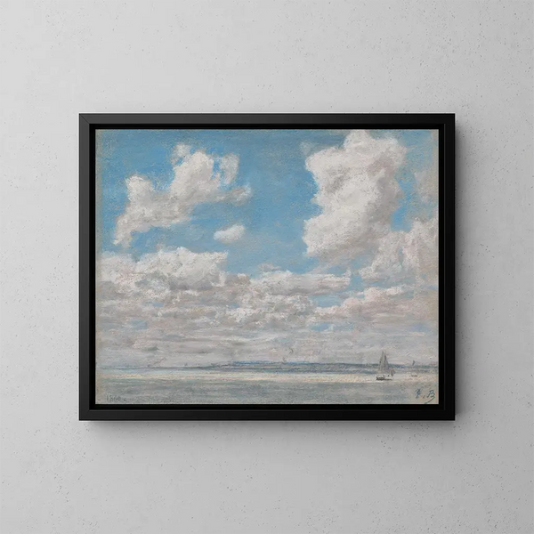 Marine-Gemälde mit offenem Himmel - Eugène Boudin — gerahmtes Bild an der Wand