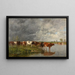 Herd Drinking - Eugène Boudin — framed artwork on a wall