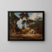 Una fattoria in Bretagna - Eugène Boudin — quadro incorniciato alla parete