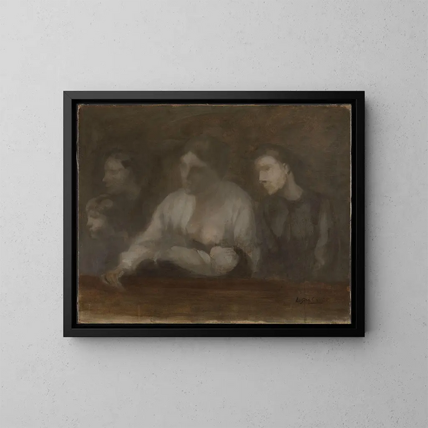 Eine Familie - Eugène Carrière — gerahmtes Bild an der Wand
