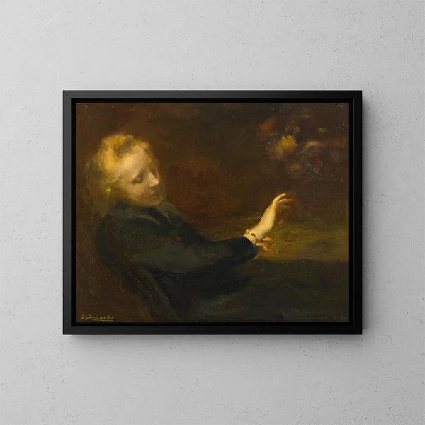 Die neue Armbanduhr - Eugène Carrière — gerahmtes Bild an der Wand