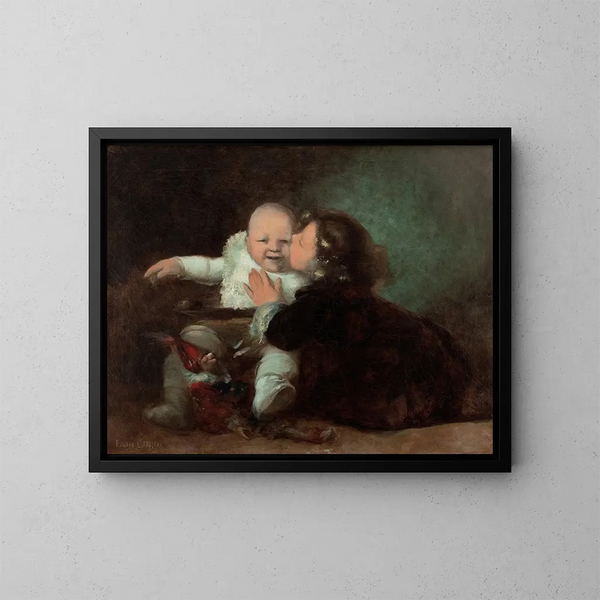 Der Kuss - Eugène Carrière — gerahmtes Bild an der Wand