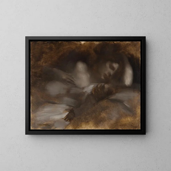 Der Schlaf - Eugène Carrière — gerahmtes Bild an der Wand