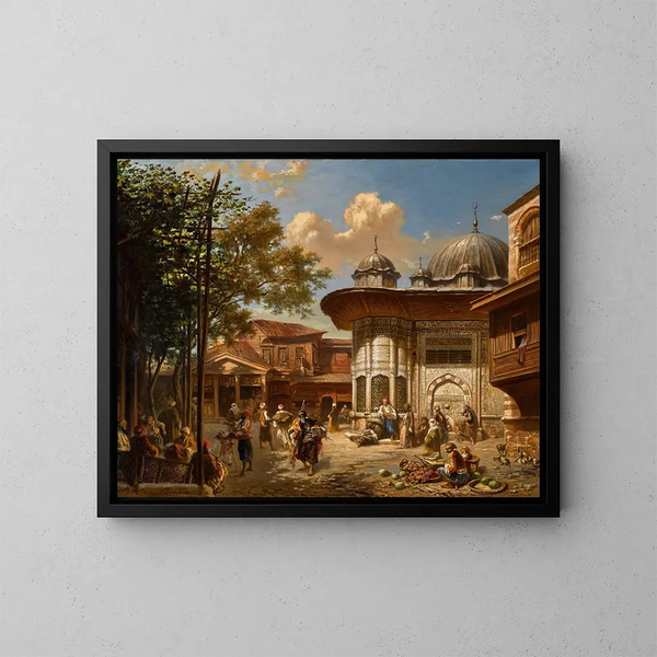 La fontaine d'Ahmet III à Constantinople - Eugène Flandin — quadro incorniciato alla parete
