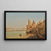 The Old Boat Bridge in Baghdad - Eugène Flandin — framed artwork on a wall