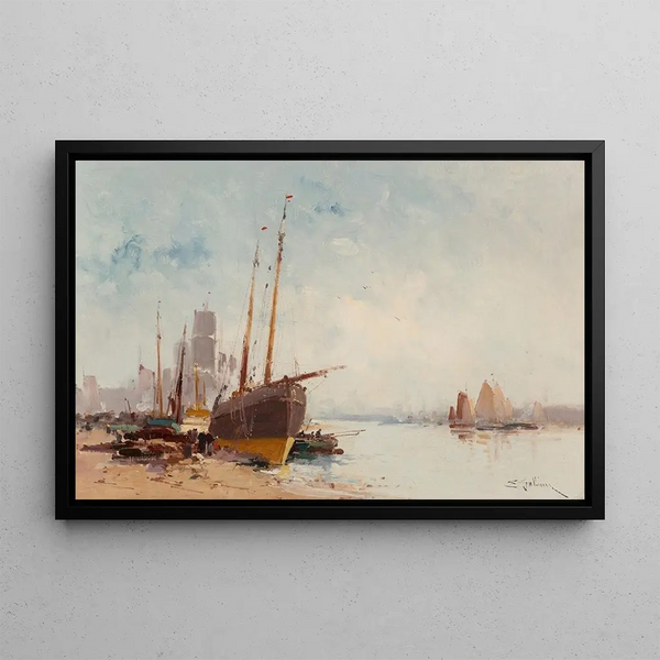 Eugne GalienLaloue - Bateaux au port.webp