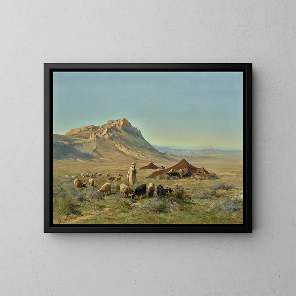 Un accampamento beduino - Eugène Girardet — quadro incorniciato alla parete