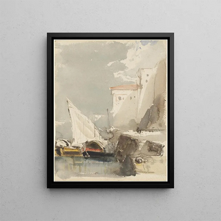 Eugne Isabey - Sailboats in a Sunlit Harbor recto.webp