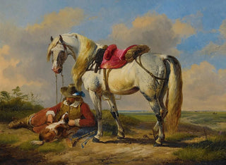 Eugne Joseph Verboeckhoven - A Cavalier At Rest.webp