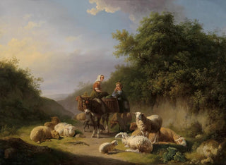 Eugne Joseph Verboeckhoven - Schafhirte und Hirtin.webp