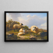 Sheep in an Scottish landscape - Eugène Joseph Verboeckhoven — framed artwork on a wall