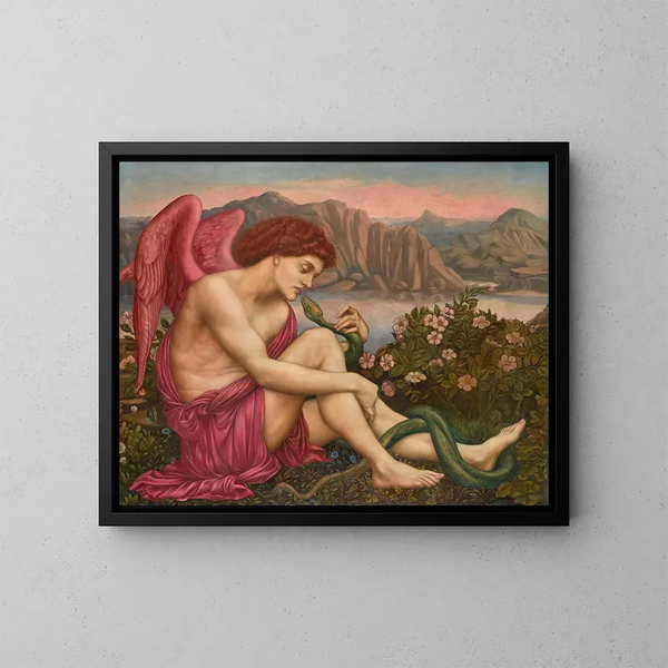L'Ange avec le Serpent - Evelyn De Morgan — gerahmtes Bild an der Wand