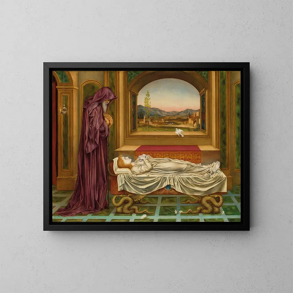 Der irrende Jude, den die Götter lieben, stirbt jung - Evelyn De Morgan — gerahmtes Bild an der Wand