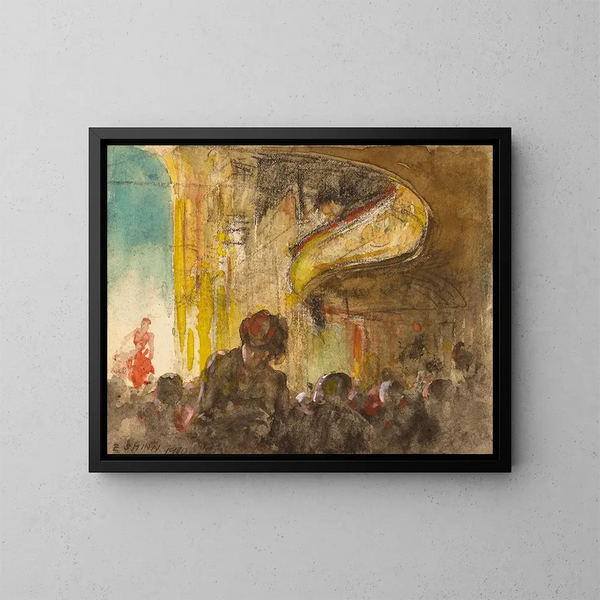 Salle de musique de Paris - Everett Shinn — gerahmtes Bild an der Wand