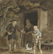 Family of peasants in front of their house door - Simon Andreas Krausz — artwork view